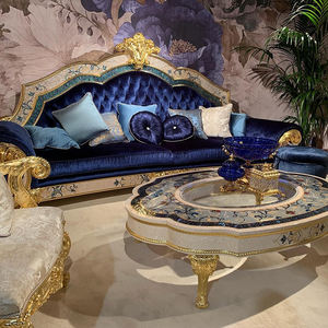 Foshan dernier design coquille de mer classique sculpté royal <span class=keywords><strong>canapé</strong></span> ensemble velours bleu français européen luxe salon meubles royal <span class=keywords><strong>canapé</strong></span> - Product Image 3