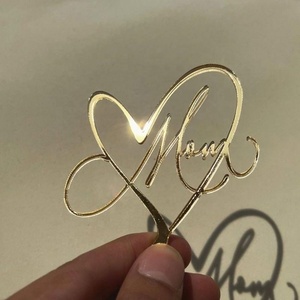 Offre Spéciale : Décoration de gâteau en acrylique sans support pour la Fête des Mères, avec cœurs pour cupcakes, idéal pour la Fête des Mères - Product Image 5