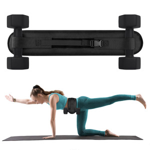 Ceinture de soutien lombaire lestée OEM avec haltères pour exercices de pont fessier, équipement de fitness à domicile, taille standard, noir - Product Image 2