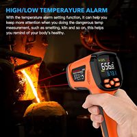 Termómetro Infrarrojo, Pistola de Temperatura de Plástico -40~3632, Alta Temperatura, Sin Contacto, Pirómetro 50:1, Láser Dual, Alta Precisión, Lectura Rápida