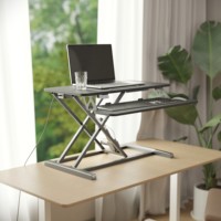 Convertisseur de bureau électrique réglable en hauteur AUKI, rehausseur assis-debout de 800 mm pour le bureau et la maison