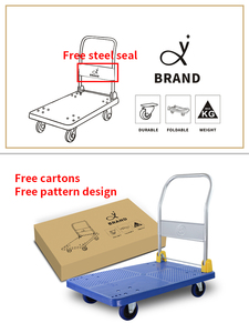 तह मंच पांच गोदाम के लिए पहियों के साथ प्लास्टिक ट्राली हाथ गाड़ी ट्राली - Product Image 6