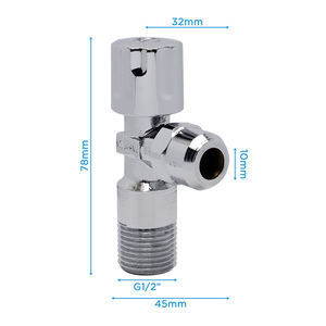 Fourniture de nouveau produit <span class=keywords><strong>pas</strong></span> <span class=keywords><strong>cher</strong></span>, Chrome industriel 90 degrés cuisine trois voies toilettes salle de <span class=keywords><strong>bains</strong></span> vanne d'angle d'arrêt en laiton forgé 1/2 - Product Image 4