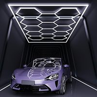 ETOP - Usine professionnelle - Éclairage LED hexagonal 6500K - Éclairage de garage en forme de nid d'abeille - Système d'éclairage de plafond pour le detailing automobile