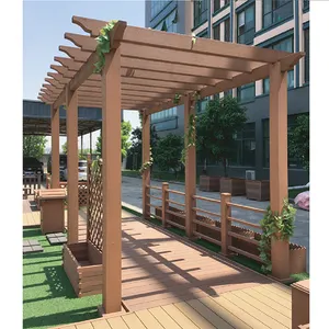 Garden building Used Easy install outdoor wood grain surface composite wood plastic pergola waterproof wpc arches trees pergolas