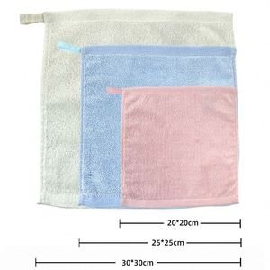 Pañuelo de algodón personalizado para niños de guardería, 25*25, de color liso, con gancho, pequeño, para limpiar la cara. - Product Image 6