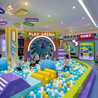 Équipement de terrain de jeux intérieur clé en main : aire de jeux souple, toboggan multiple, piscine à balles, manège, jeux au sol LED, parcours d'aventure - Direct Usine