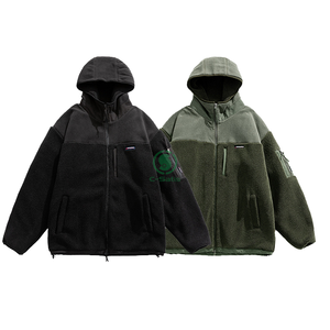 Blouson Bomber Casual Homme Personnalisé Automne/Hiver Chaud en Polaire Teint Uni Fermeture Éclair Service OEM Coupe-Vent Écologique - Product Image 4