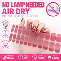 KIKILEE Autocollants pour ongles en gel 3D entièrement durcis, pigment perlé, design saisonnier de Noël, couverture complète, usine OEM