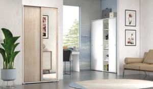 Armario de 4 puertas hecho en Italia para dormitorio, armario con puerta corredera para almacenamiento de ropa - Product Image 4