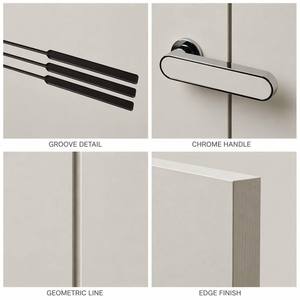 Porte intérieure en bois simple, anti-rayures, insonorisée, en panneau HDF à grain de bois, ignifuge, pour chambre à coucher, avec revêtement en mélamine - Product Image 5