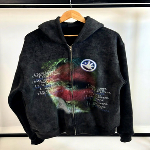 Nouveaux sweats à capuche pour hommes à manches longues, effet délavé, brodés, imprimés graphiques, avec logo personnalisé, style streetwear, en coton, avec lettres imprimées en strass - Product Image 1