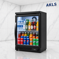 Réfrigérateur à boissons commercial à porte vitrée simple pour bar, mini-réfrigérateur à refroidissement par air sans givre 2 ℃ -10 ℃   pour Bar Supermarché Hôtel