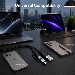 Cable USB-C Trenzado de Carga Rápida 4 en 1 de 60W PD para <span class=keywords><strong>iPhone</strong></span>/iPad/MacBook e Impresora - Product Image 3