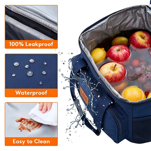 Sac isotherme réutilisable en tissu Oxford rayé, imperméable, avec logo personnalisé, pour la livraison de repas – Nouvelle collection tendance - Product Image 5