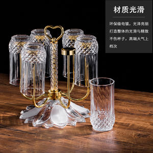 Support à verres créatif en verre avec support en acier inoxydable pour salon, style européen, égouttoir inversé - Product Image 4