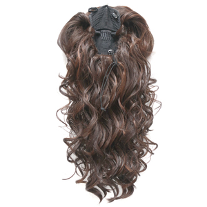 Coletas con cordón para mujer, extensiones <span class=keywords><strong>de</strong></span> cabello <span class=keywords><strong>de</strong></span> tamaño largo con ondas <span class=keywords><strong>de</strong></span> cuerpo recto, coleta con cierre, flequillo, <span class=keywords><strong>postizo</strong></span> <span class=keywords><strong>de</strong></span> flecos, novedad - Product Image 3
