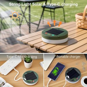 100LED Portable Solar <b>String</b> for Camping USB Charging RGB Warm White Outdoor Tent Garden Decorative Remote Control RoHS - Product Image 2