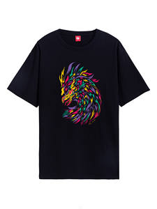 Shanghai <strong>T</strong>-<strong>shirt</strong> Phoenix for 350 National Heritage Straight Shoulder Casual Pure Cotton Animal Print O-Neck National Men's - Product Image 5