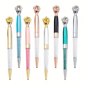 Stylo à bille en métal avec design de couronne de sceptre de la Reine Funky, avec grand diamant en cristal, logo personnalisé, stylo promotionnel original - Product Image 1