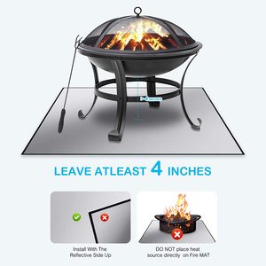 Estera cuadrada para quemador de madera, estera de parrilla para césped, cubierta de Patio, protección de propano al aire libre - Product Image 3