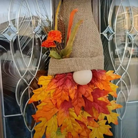 1 Stück Herbst-Ahornblatt-Gnom-Hut Wanddekoration - Lebendige Herbstlaub-Dekoration für Erntedankfest & Weihnachten, Feiertagsdekoration