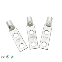 Connecteur de câble de tube de cuivre rouge avec borne de câble plat à compression à double trou Type de bornes à cosse carrée