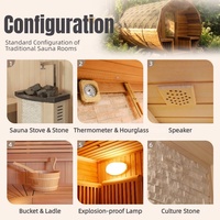 Sauna en bois traditionnel pour 2 à 4 personnes, sauna sec classique, cabine de sauna imperméable, sauna de massage