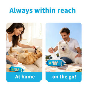 OEM 100 pièces Lingettes humides pour animaux de compagnie de haute qualité, écologiques, pour chiens et chats, peau sensible, lingettes humides pour animaux de compagnie - Product Image 3