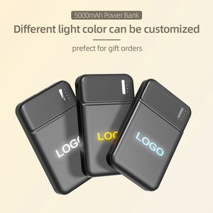Customized Portable Ultra-thin Mini Power Bank with <b>LED</b> <b>Lights</b> Showing Power 5000mah Type-C Gift Powerbank - Product Image 4