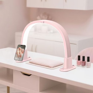 หลอดไฟ LED 224 เม็ด รูปทรงครึ่งวงกลม สำหรับทำเล็บ วางบนโต๊ะ วัสดุ PC สำหรับอบเจลยูวี อุปกรณ์ทำเล็บมือสำหรับร้านเสริมสวย - Product Image 1
