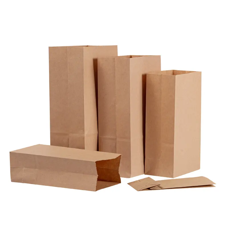 Custom Printed Your Own Logo Cardboard Packaging Kraft Gift Shopping Food Paper Bag With Handles