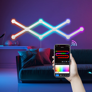 Iluminación LED de diseño moderno para dormitorio, aplicación de música, juegos de ritmo, voz y Control remoto, tonos blancos y negros, decoración de habitación DIY - Product Image 6