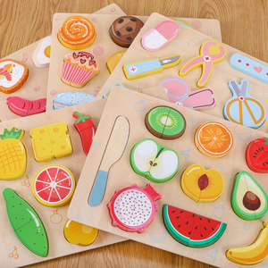Bán buôn Montessori bằng gỗ cắt từ nhà bếp & thực phẩm đồ chơi trái cây rau chơi Set cho trẻ em Đồ chơi giáo dục - Product Image 1