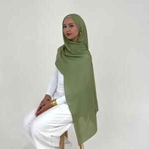 Hijabs en modal unis 54 couleurs avec logo personnalisé, assortis aux hijabs châle en modal à ourlet bébé, hijab musulman - Product Image 2