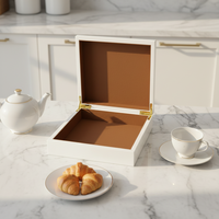 Boîte de rangement en bois MDF laqué personnalisée pour noix, thé, dattes, gravée au laser, coffret cadeau islamique en bois sculpté