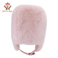Dairui Pink Faux Fur Ushanka Lei Feng sombrero invierno trampero sombrero orejeras para niñas niños aviador esquí ciclismo al aire libre niños