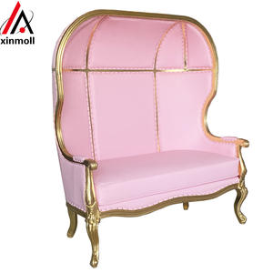 Canopée à capuche, siège d'amour, trône <span class=keywords><strong>de</strong></span> fer, <span class=keywords><strong>Cage</strong></span> en or blanc/métal, mobilier fantaisie, tissu velours, cadre en bois, dôme, chaises - Product Image 5