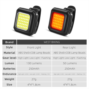 WEST BIKING Nuove Luci Posteriori per <span class=keywords><strong>Bicicletta</strong></span> Ricaricabili USB, Luce <span class=keywords><strong>Posteriore</strong></span> LED per Mountain Bike con <span class=keywords><strong>Faro</strong></span> Anteriore - Product Image 3