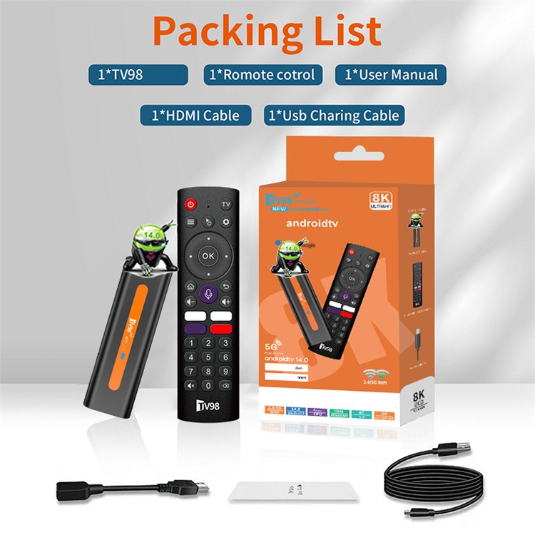 TV98 ATV H618 Mini Smart Android TV Box Android 14 8K Set-Top Box