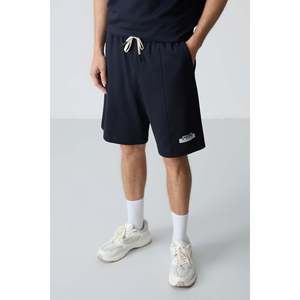 Ensemble de shorts pour homme en coton bleu marine, épais, doux, texturé, coupe ample - 85259 - Bleu marine/marine - Product Image 6