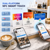 Plaque autocollante en acrylique NFC avec code QR pour avis Google, RFID 13,56 MHz haute fréquence, lecture et écriture passives pour usage hôtelier