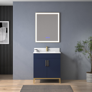 Meuble de salle de bain moderne avec miroir LED et design résistant à l'eau, construction durable, lavabo simple, fabriqué au Vietnam - Product Image 1