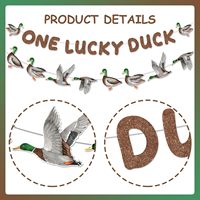 Entenjagd-Erstgeburtstagsdekorationen: „One Lucky Duck“-Banner und Entengirlande für Jungen – Partyzubehör zum 1. Geburtstag