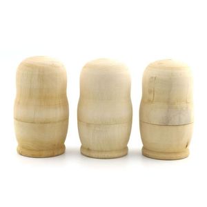 DIY Poupées gigognes russes Matryoshka en bois vierges à peindre, jouet en bois à cinq couches - Product Image 2