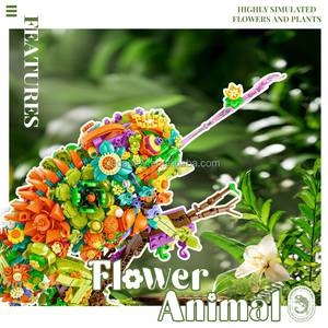 Q16001 Kits de blocs de construction en forme de fleur modèle <span class=keywords><strong>caméléon</strong></span>, briques MOC, <span class=keywords><strong>puzzle</strong></span>, jouet éducatif, jouets créatifs pour enfants, cadeau de Noël - Product Image 4