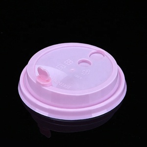 Tapas de plástico desechables para taza de plástico, de grado alimenticio, de inyección de calibre de 90mm, impermeables <span class=keywords><strong>con</strong></span> tapón en forma de corazón rojo - Product Image 2