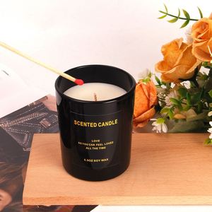 Bougie parfumée en cire de soja faite à la main dans un bocal en verre noir 5,5 oz, bougie d'aromathérapie pour la décoration de la maison - Product Image 3