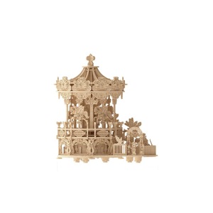 Boîte à musique carrousel, <span class=keywords><strong>puzzle</strong></span> <span class=keywords><strong>3D</strong></span>, modèle en bois fait main, jouets éducatifs pour adultes, niveau avancé - Product Image 5