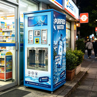 Distributeur d'eau à filtration 5 étapes, à monnayeur, eau froide, osmose inverse, paiement par billet, solaire, antivol, 24h/24, libre-service, pour la communauté
